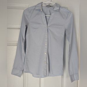 H&M Light Blue Stripe Women Shirt Size 2